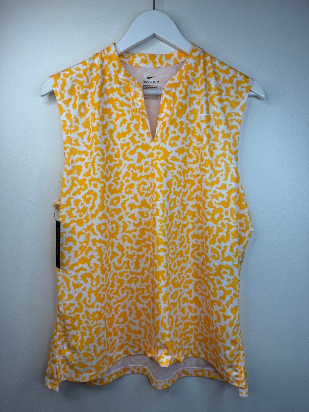 Nike Yellow and White Sleeveless Dri-FIT Camisole Women’s Golf Top